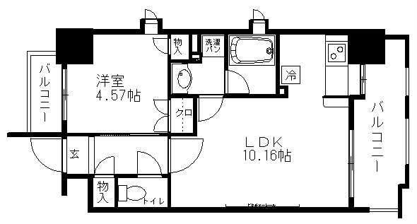 アスピーテ渡辺通 ４０１号室