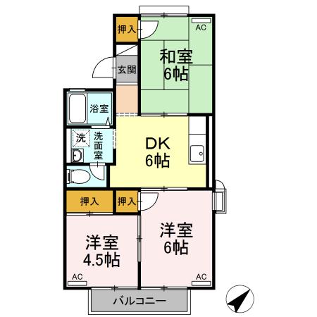 グランディール行橋　Ｃ棟 ２０１号室